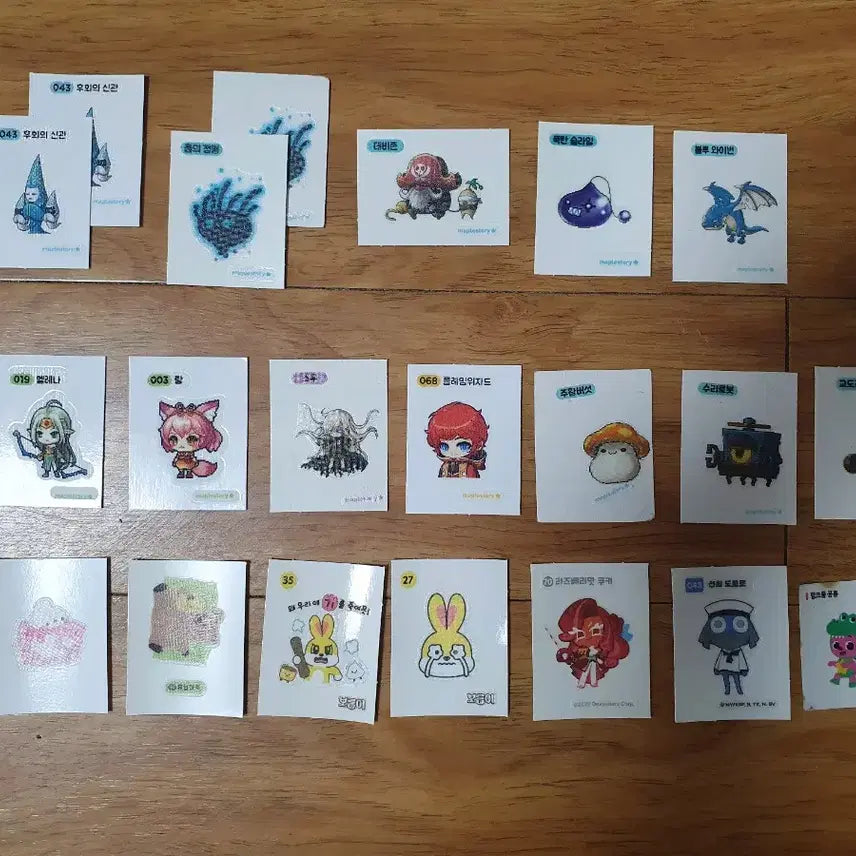 [BUNJANG] Pokemon Seals &amp; Maple Seals Bundle Set / 포켓몬씰, 메이플씰 일괄처분