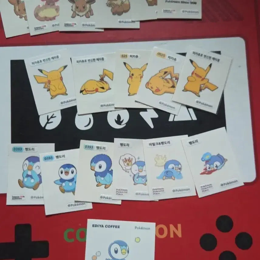 [BUNJANG] Pokemon Bread Stickers Eevee, Piplup, Ditto Pikachu Set / 포켓몬 띠부씰 인기씰 이브이 팽도리 변신메타몽피카츄