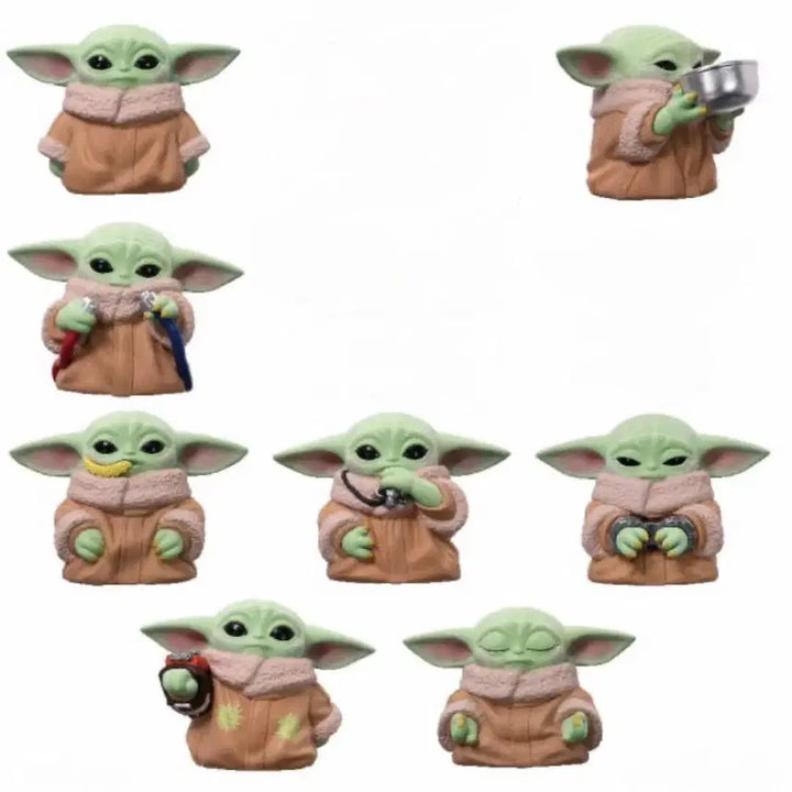 [BUNJANG] Star Wars Mandalorian Grogu Sofubi Puppet Figure Bundle Set / 스타워즈 만달로리안 그로구 소프비 퍼펫 피규어 일괄 8개