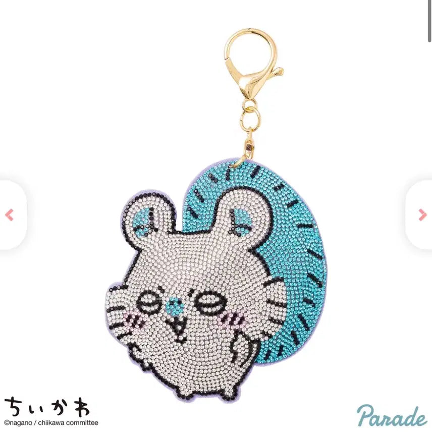 [BUNJANG] Chiikawa Momonga Rhinestone Charm / 치이카와 모몽가 라인 스톤 키링
