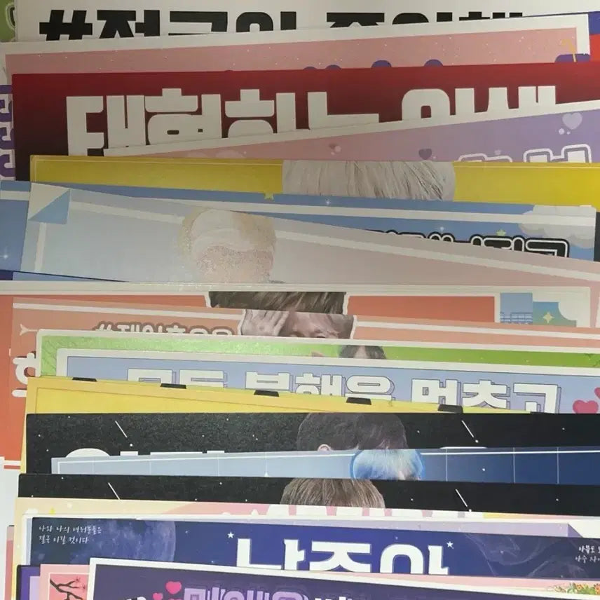 [BUNJANG] BTS Paper Slogans 58 Count Bundle Set / 방탄 종이슬로건 58장