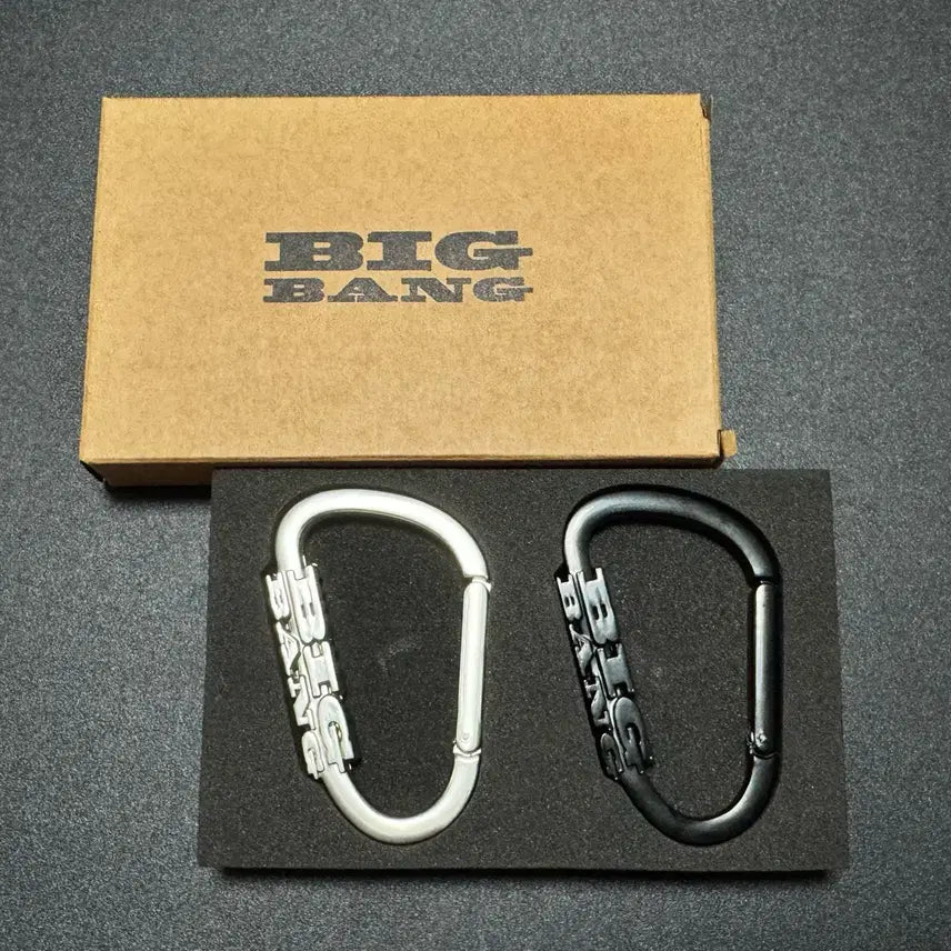 [BUNJANG] BIGBANG Carabiner Keychain Set Silver/Black / 빅뱅 카라비너 키링 세트 실버/블랙
