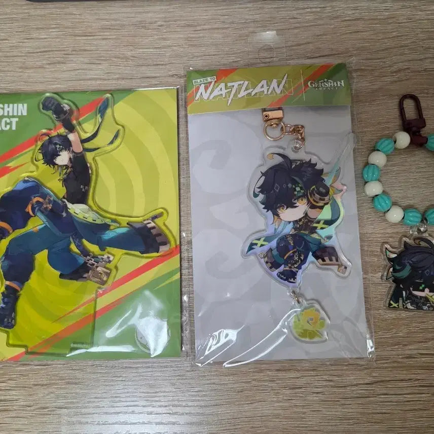 [BUNJANG] Genshin KINICH Acrylic Stand + Keyring + DIY Keyring Bundle Set / (일괄) 원신 키니치 원신카페 DIY키링 + 아크릴 스탠드 + 키링  판매
