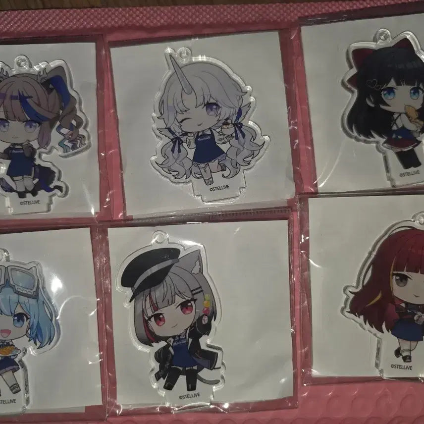 [BUNJANG] Stellive Acrylic Keyring Set (6 Types) / 스텔라이브 아크릴 키링 6종 세트