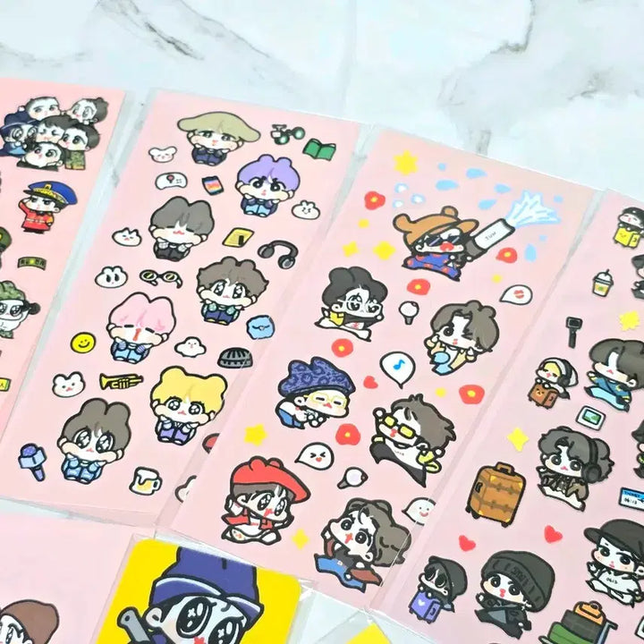 [BUNJANG] BTS Dalgo-rang Fan Art Sticker Bundle Set / BTS 방탄 달고랑 스티커 방탄 팬아트 스티커 일괄 양도
