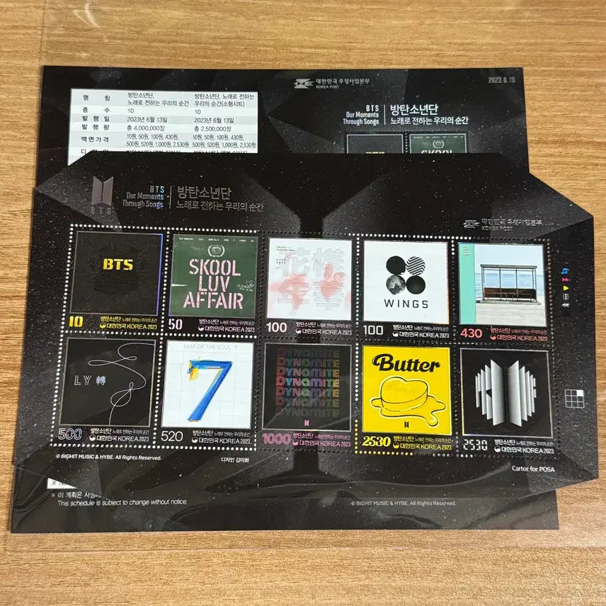 [BUNJANG] BTS 10th Anniversary Stamp Set / 방탄 BTS 10주년 기념 우표 세트