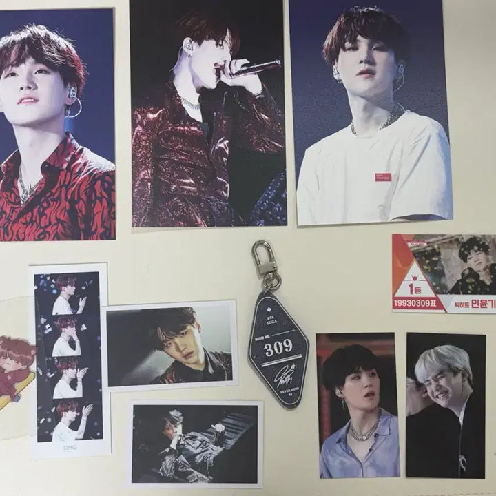 [BUNJANG] BTS Suga Yoongi Lucky Draw Bundle Set Photocard Holder / [BTS 슈가 윤기] 비공식 포카 홈마굿즈 비공굿 키링 일괄 양도
