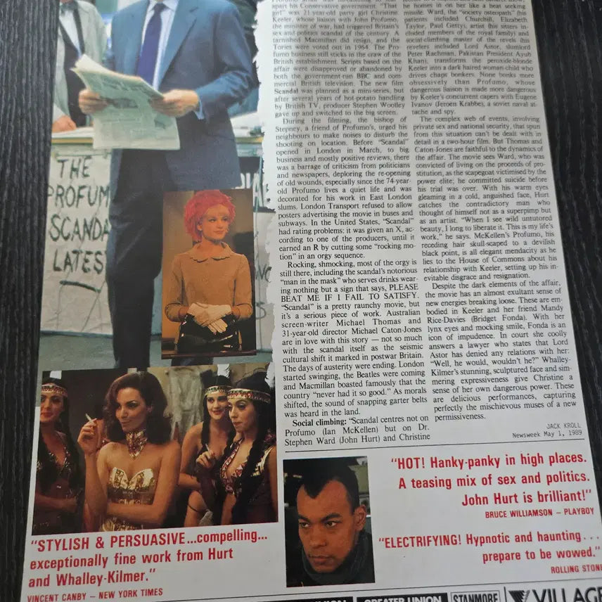 [BUNJANG] Scandal (1989) Original US Release Movie Flyer / 스캔달 / 미국개봉당시 /영화전단지/영화자료/고전희귀