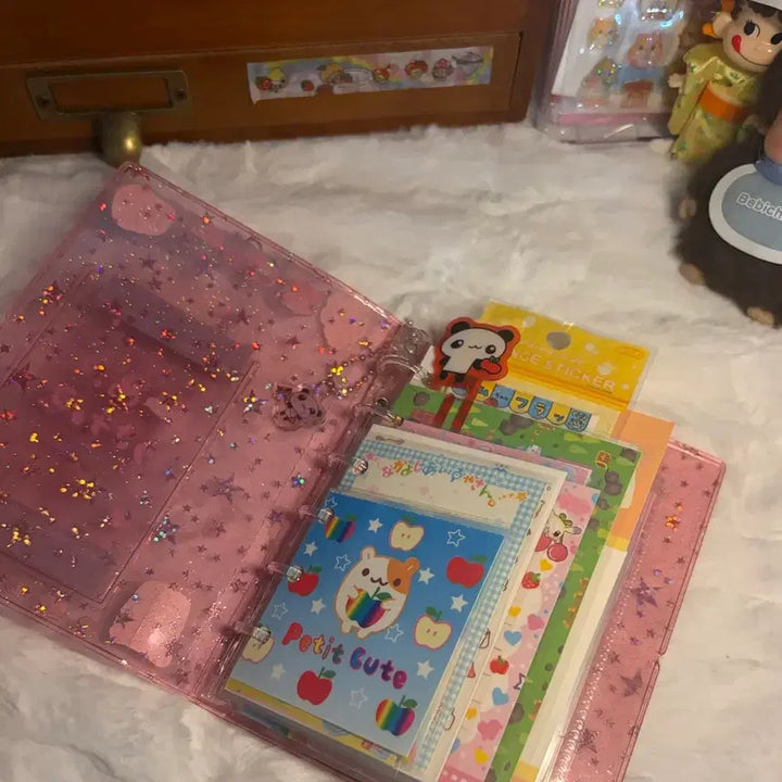 [BUNJANG] Pink Diary Set Up with Character Illustrations / 다이어리셋업