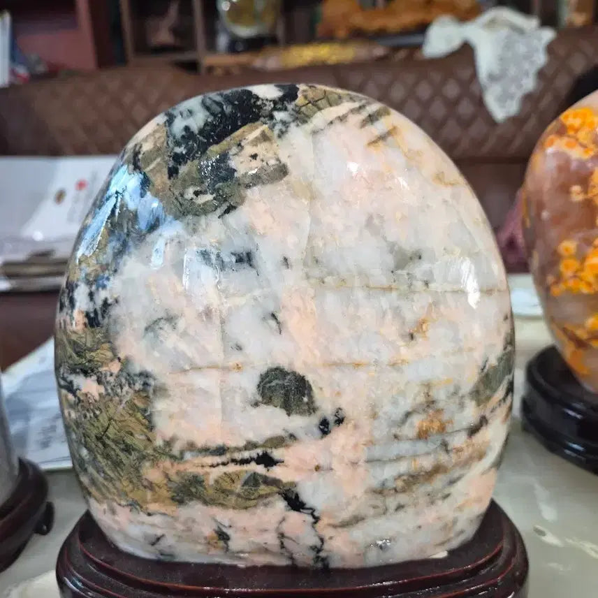 [BUNJANG] Blue Rainbow Stone Jade Object / 청해칠색석 옥 18.5~20*8