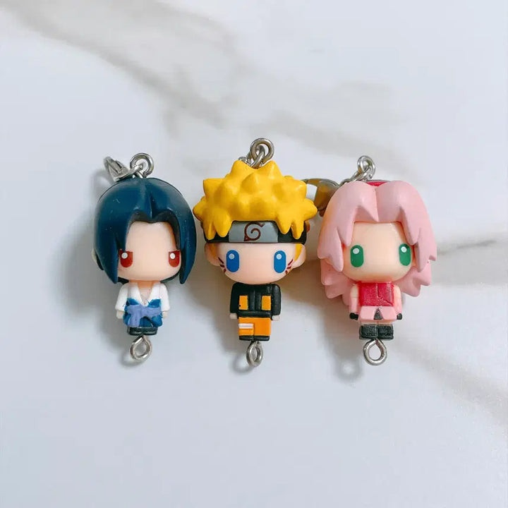 [BUNJANG] Naruto Sasuke Sakura Charap Fortune Figure Keyring Set / 나루토 사스케 사쿠라 캐러포춘 피규어형 키링 세트