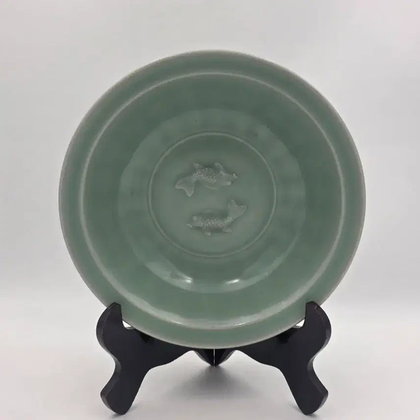 [BUNJANG] Celadon Porcelain Double Fish Motif Bowl / 용천요쌍어문완