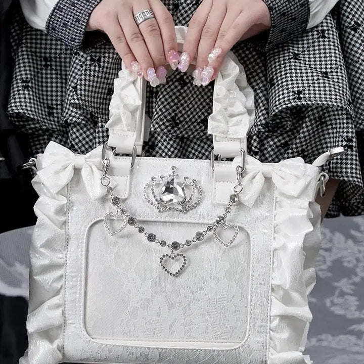[BUNJANG] Pal Elfy Aurora Lace Ita Bag White / Pal elfy 오로라 레이스 이타백 화이트