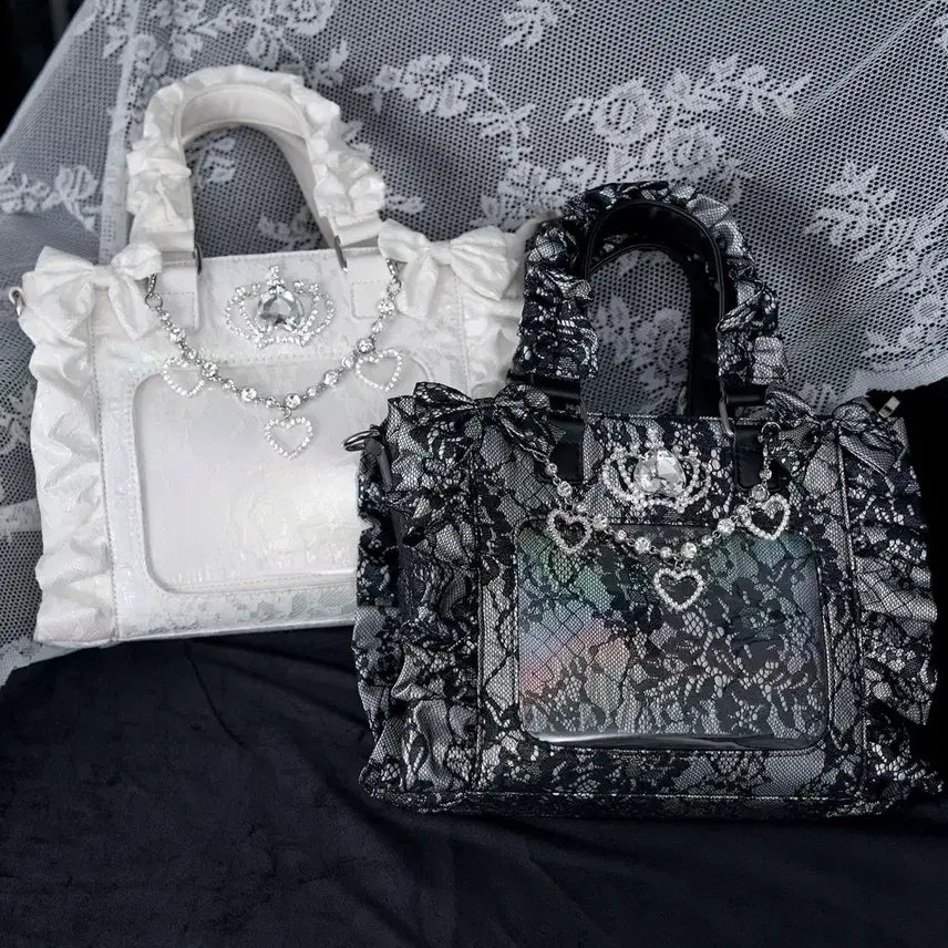 [BUNJANG] Pal Elfy Aurora Lace Ita Bag White / Pal elfy 오로라 레이스 이타백 화이트