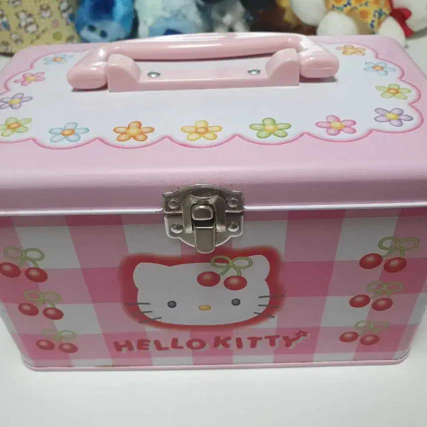 [BUNJANG] Vintage Cherry Kitty Kaohana Tin Storage Box / 고전 체리 키티 카오하나 빈티지 틴 보관함 소품함 틴케이스 상자