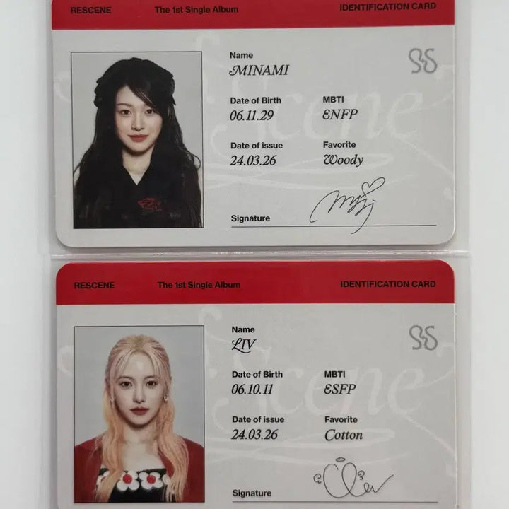 [BUNJANG] RESCENE Rina Mina ID Photocard Bundle Set / 리센느 리씬 앨범 리브 미나미 ID 아이디 포토카드 일괄