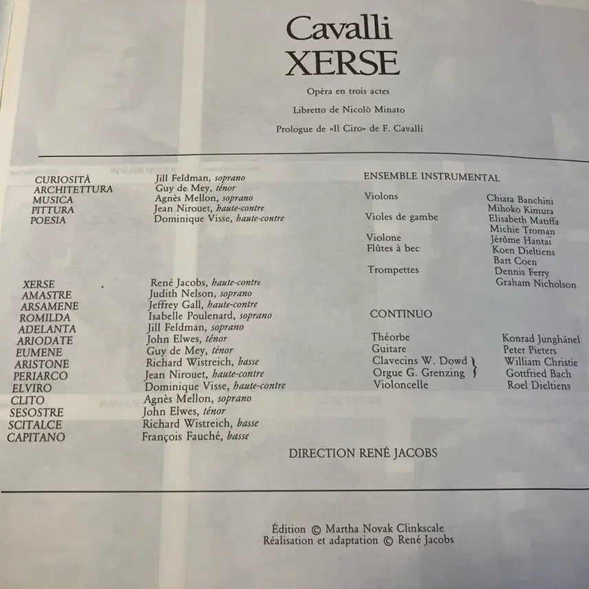 [BUNJANG] Francesco Cavalli Xerse Opera 4LP Box Set (Rene Jacobs, Harmonia Mundi France First Pressing) / 초반 4LP) Cavalli Xerse 오페라 LP (Rene Jacobs)