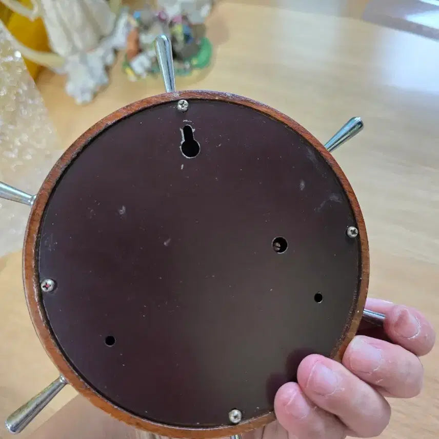 [BUNJANG] Vintage Antique Ship Steering Wheel Anemometer Barometer / 빈티지 엔틱 선박 조타륜 모양 아네로이드 기압계