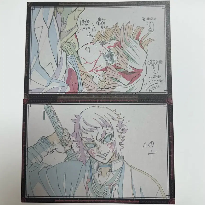 [BUNJANG] Demon Slayer Zenitsu &amp; Kaigaku Ufotable Original Drawing Postcard Set (2 Types) / 귀멸의칼날 젠이츠, 카이가쿠 유포테이블 원화 엽서 2종 일괄