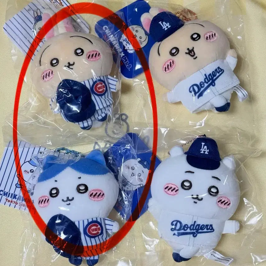 [BUNJANG] Chiikawa MLB Mascot Cubs Dodgers Bundle Set (Sealed) / 치이카와 mlb 마스코트 야구 컵스 다저스 판매
