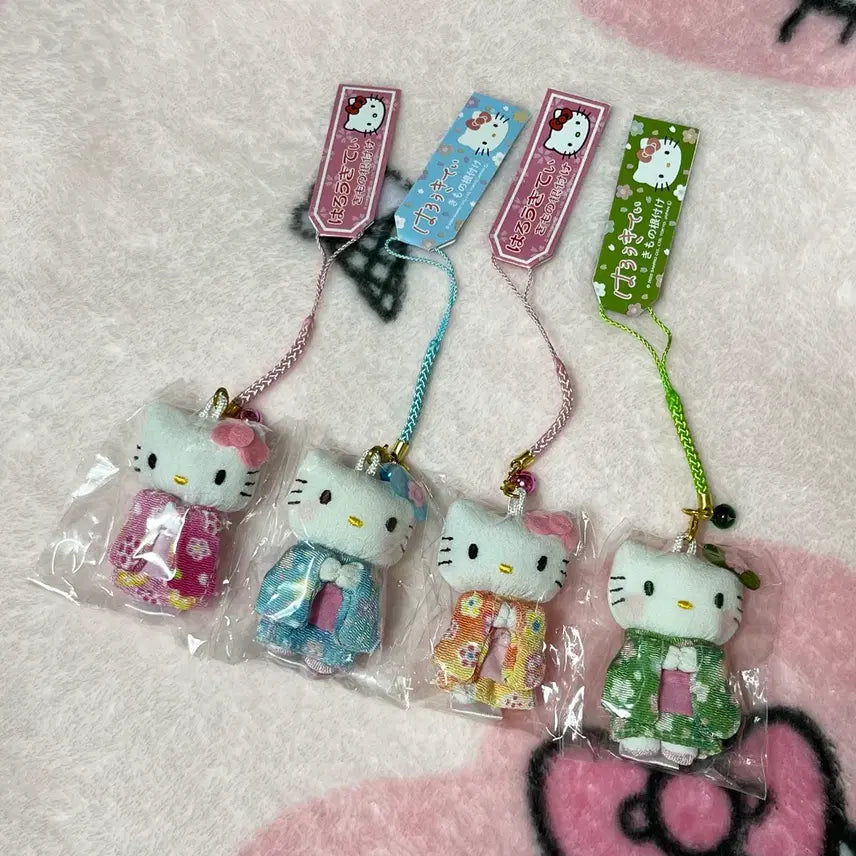 [BUNJANG] Sanrio Kimono Kitty Keyring Strap Set Bundle / 일괄)산리오 기모노 키티 키링 스트랩 세트