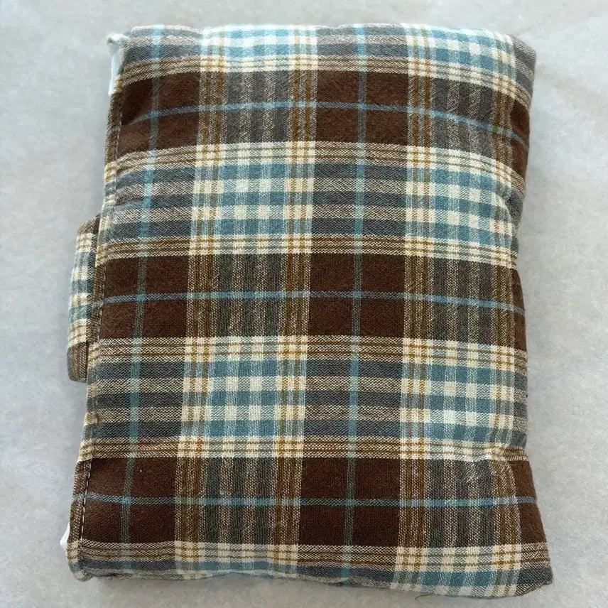[BUNJANG] I Love Rabbit Plaid Pouch / 아이러브래빗 체크 파우치