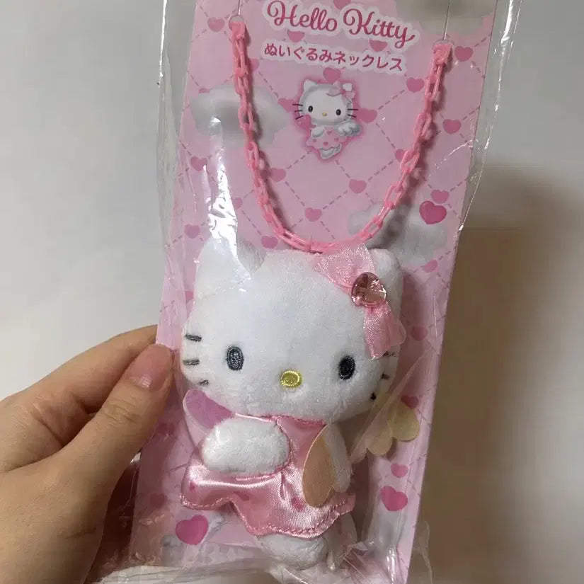 [BUNJANG] Sanrio Hello Kitty Plush Necklace (Pink, Sealed) / 산리오 헬로키티 누이구루미 인형 넥클리스 미개봉 핑크