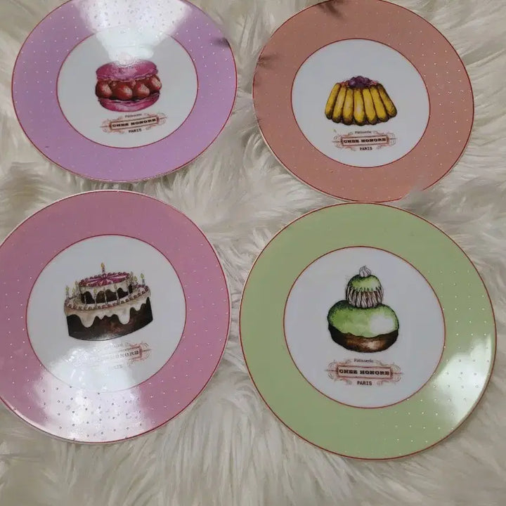 [BUNJANG] Dessert Plate Set (4 Types) / 디저트 접시 4종 세트 수입 마카롱 한전판