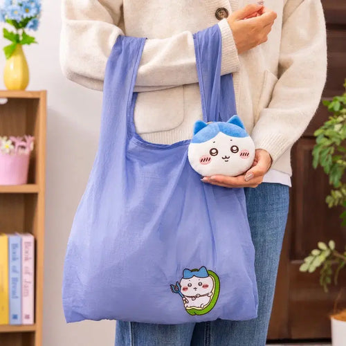 [BUNJANG] Chiikawa Face Mascot Hachiware with Eco Bag / 먼작귀 치이카와 에코백이 들어있는 얼굴 마스코트 하치와레
