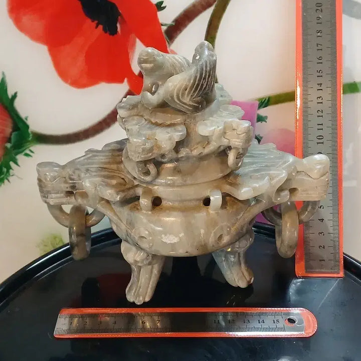 [BUNJANG] Dragon Carved Jade Incense Burner / 용 문양 옥 향로