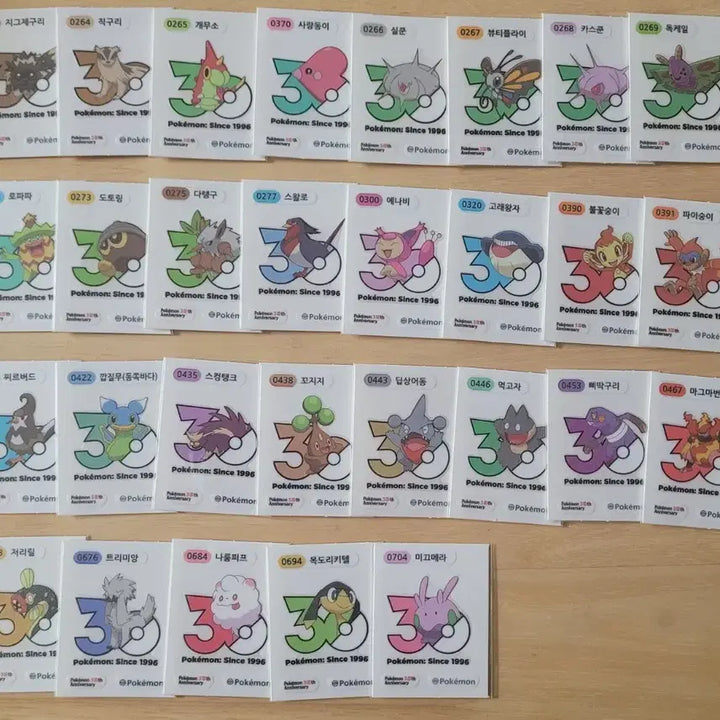[BUNJANG] Pokemon 30th Anniversary Logo Seal / 포켓몬 띠부씰 30주년 로고씰 판매/교환