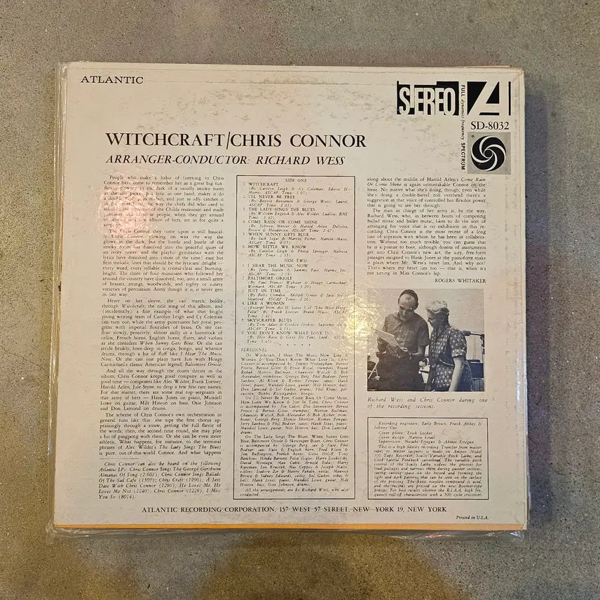 [BUNJANG] Chris Connor Witchcraft/1018 LP (1959) / 쿨 재즈(Cool Jazz) 보컬리스트 크리스 코너(Chris Connor)가 1959년에 발매한 명반 Witchcraft/1018