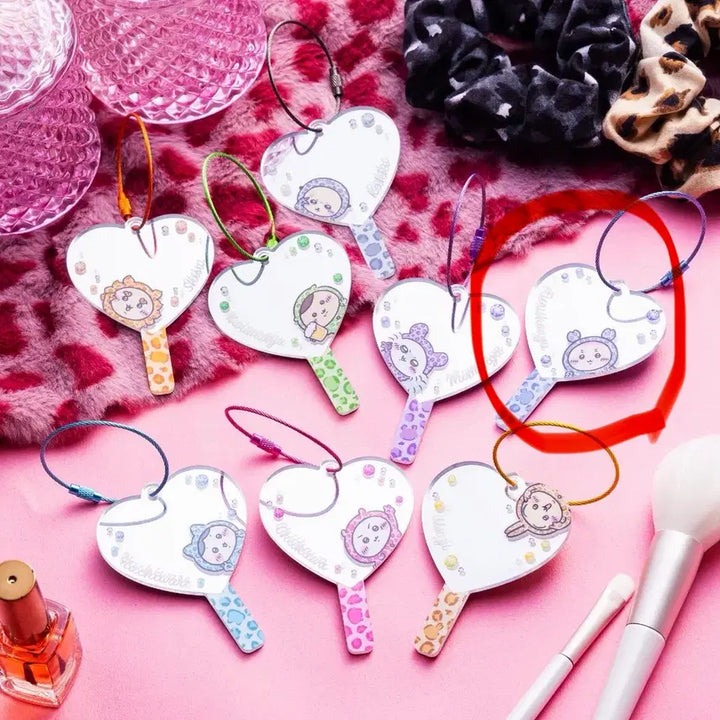 [BUNJANG] Leopard Print Can Badge + Leopard Print Mini Mirror Keychain Bundle Set (Kani) / 품절템) 호피 캔뱃지+호피 미니 거울 키홀더 카니 일괄