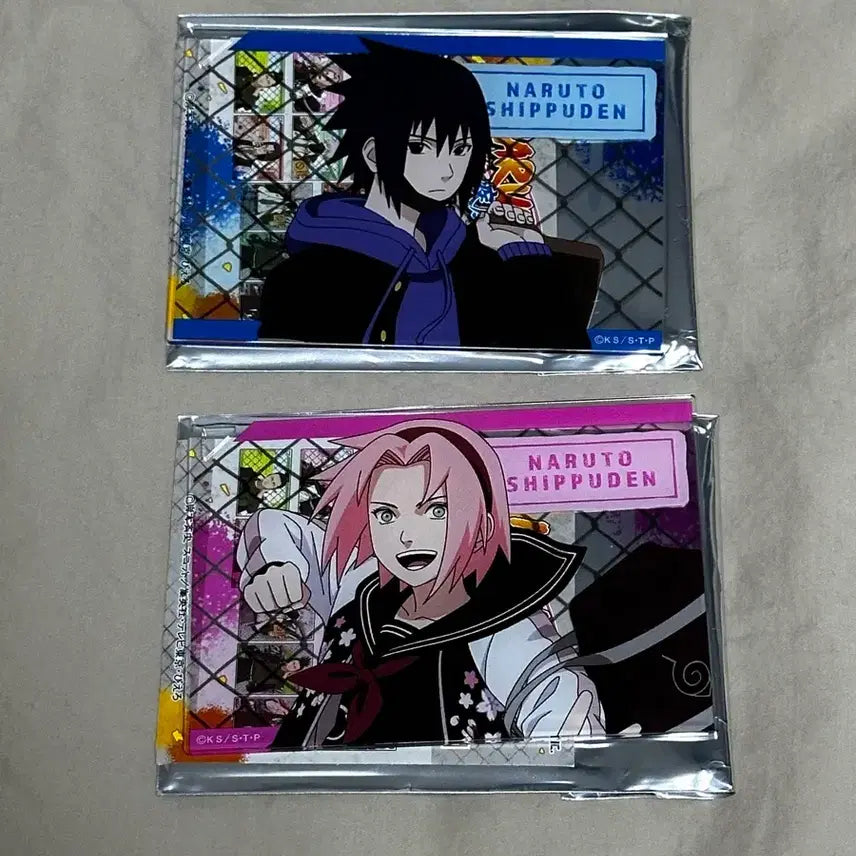 [BUNJANG] Naruto Acrylic Card School Version - Sasuke &amp; Sakura Bundle / 나루토 아크릴카드 학교버전