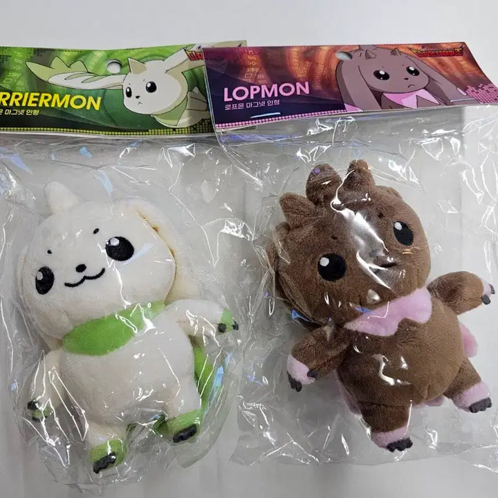 [BUNJANG] Digimon Terriermon &amp; Lopmon Magnet Bundle Set (Sealed) / 미개봉) 테리어몬 마그넷 + 로프몬 마그넷 일괄 세트