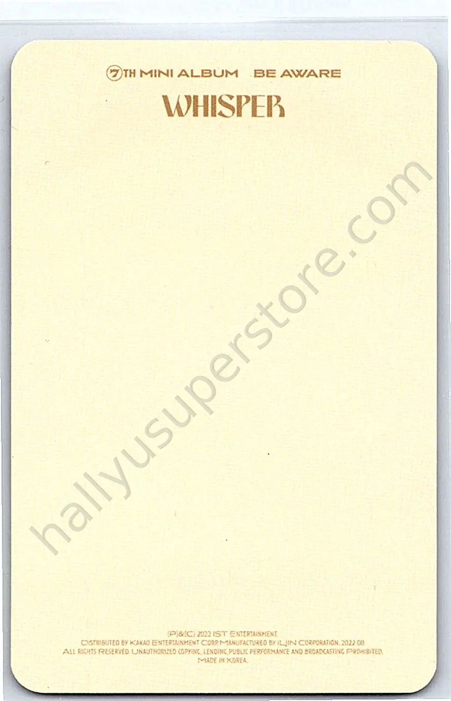 THE BOYZ - Younghoon - Be Aware album photocard denial version