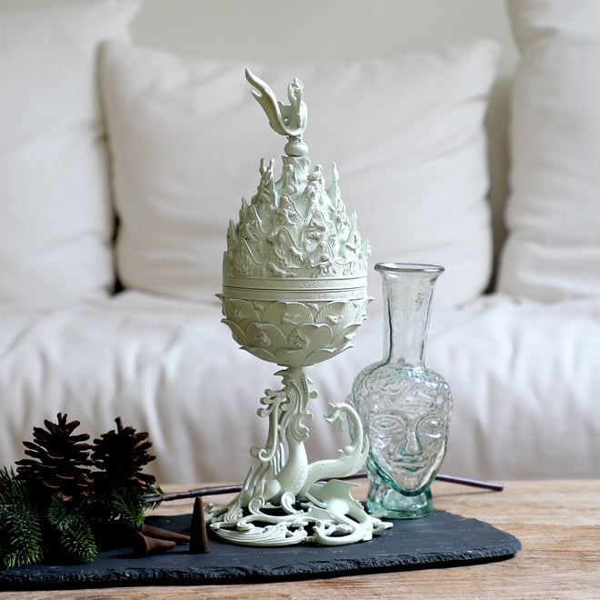 **  Gilt-bronze incense burner miniature