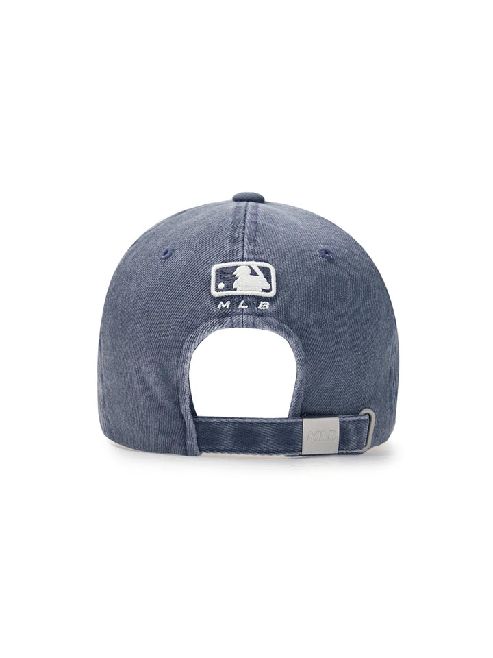 ** [Pre-Order] AESPA - Wearing KARINA Varsity Vintage Cursive Stitch Unstruck Ball CapLA (Indigo)