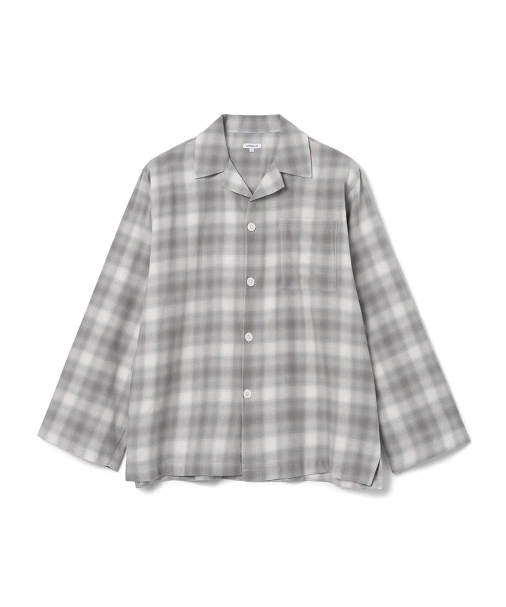 **QWER -Magenta Ombre checkered flare shirt [Green]