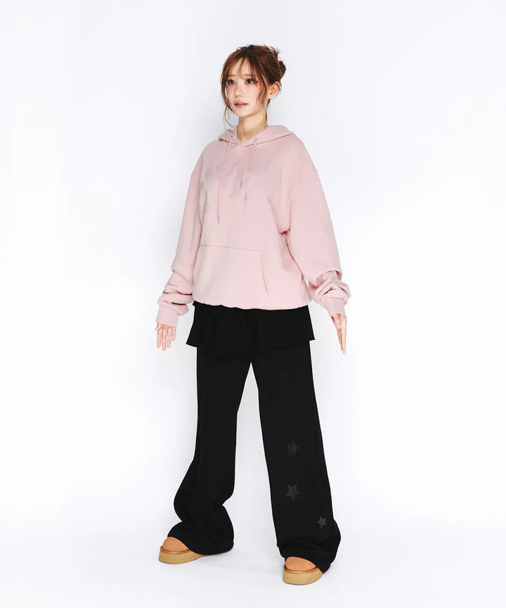 **QWER -Ames-Worldwide  QWER BIG TYPO HOODIE PINK