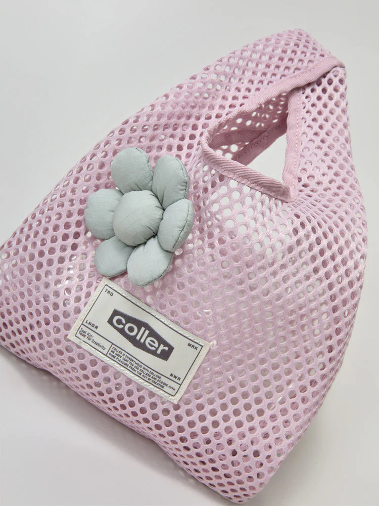 ** COLLER- COLLER Mesh Mini Tote Bag Shade Down pink