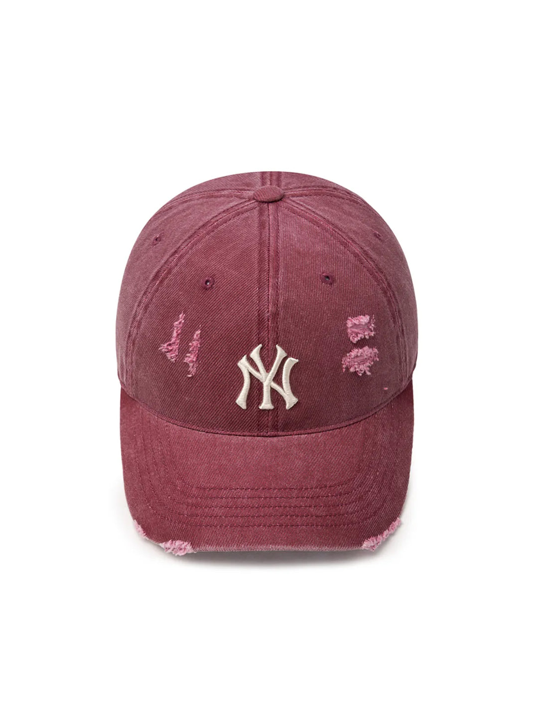 ** [Pre-Order] AESPA - Wearing KARINA Damage Washing Unstruck Ball Cap NY (Burgundy)