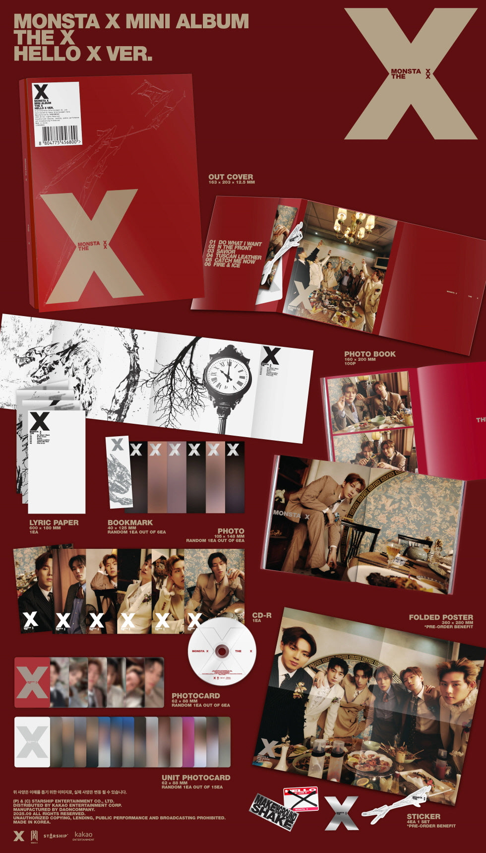 [B2B] MONSTA X - THE X (13th Mini Album) (Apple Music POB Photocard Included) / 몬스타엑스 (MONSTA X) - 미니 13집 [THE X] (애플뮤직 특전포함),