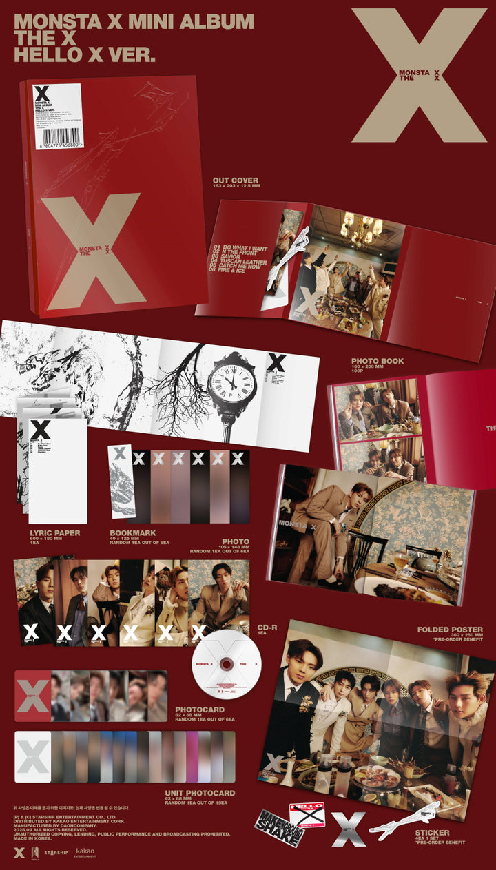 [B2B] MONSTA X - THE X (13th Mini Album) (Apple Music POB Photocard Included) / 몬스타엑스 (MONSTA X) - 미니 13집 [THE X] (애플뮤직 특전포함),