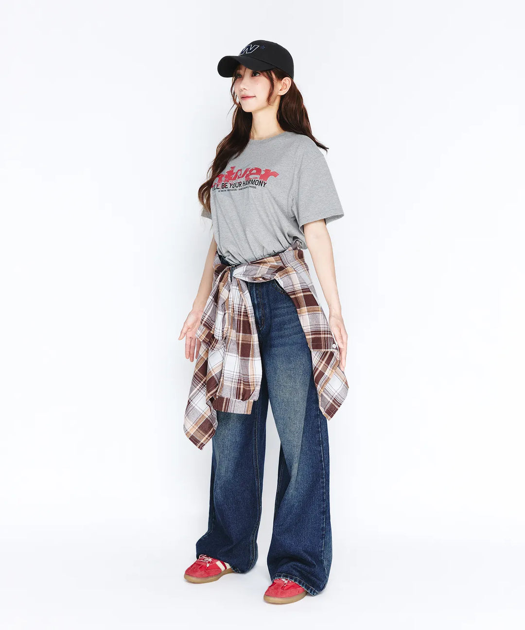 **QWER -Ames-Worldwide QWER VINTAGE STAR TEE GREY