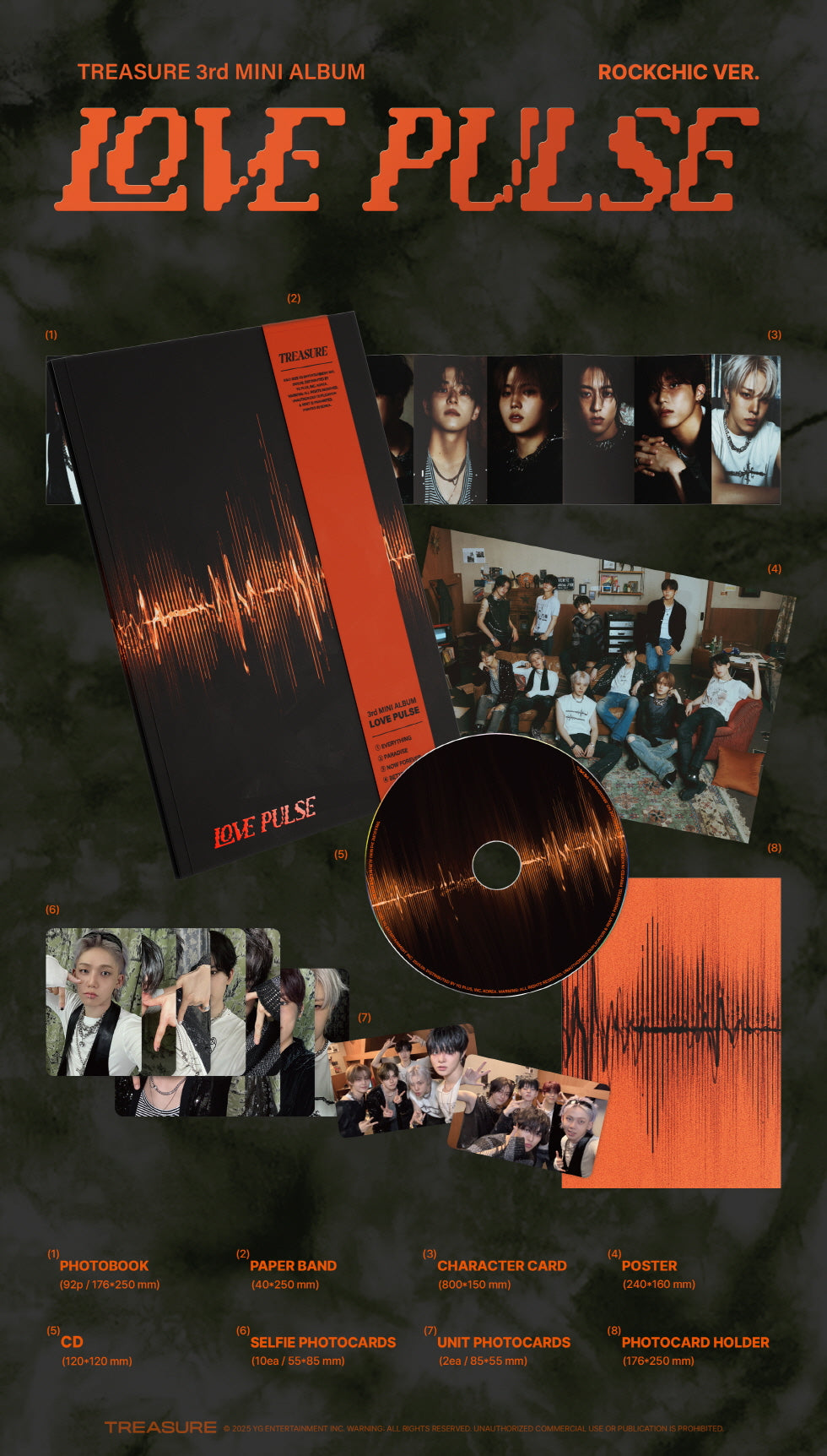 [B2B] TREASURE - 3rd Mini Album [LOVE PULSE] Metal Ver. / (street. ver) TREASURE (트레저) - 3rd MINI ALBUM [LOVE PULSE] METAL / STREET / ROCKCHIC VER.