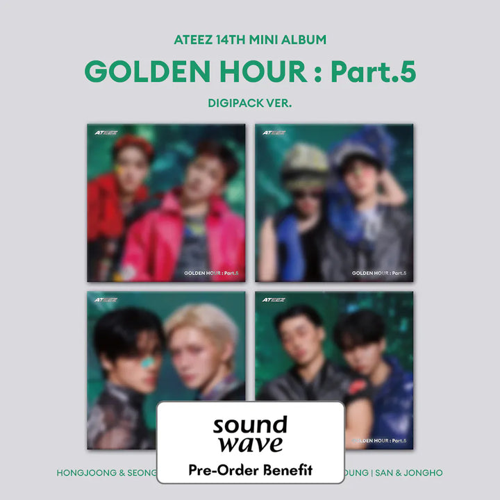 [Pre-Order] ATEEZ - 14TH MINI ALBUM "GOLDEN HOUR : Part.5"(DIGIPACK UNIT Version) + Pre-Order Benefit (Choose Version)