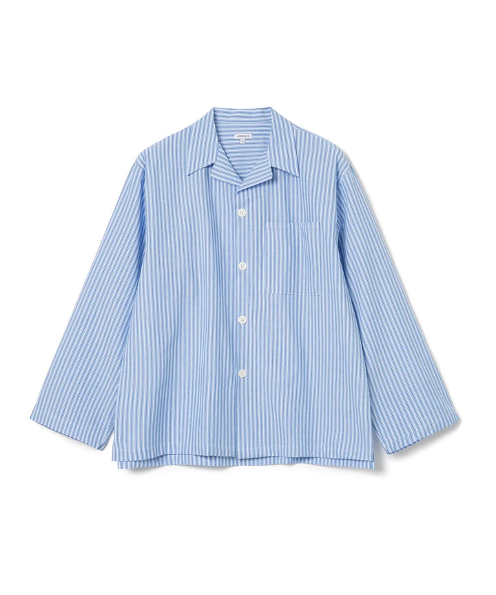 **QWER -Magenta Ocean Stripe Flared Shirt [Blue]