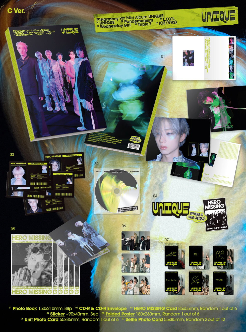 [B2B] P1Harmony - 9th Mini Album [UNIQUE] (Photobook Ver.) / 피원하모니 (P1Harmony - 미니 9집 [UNIQUE] (Photobook Ver.)