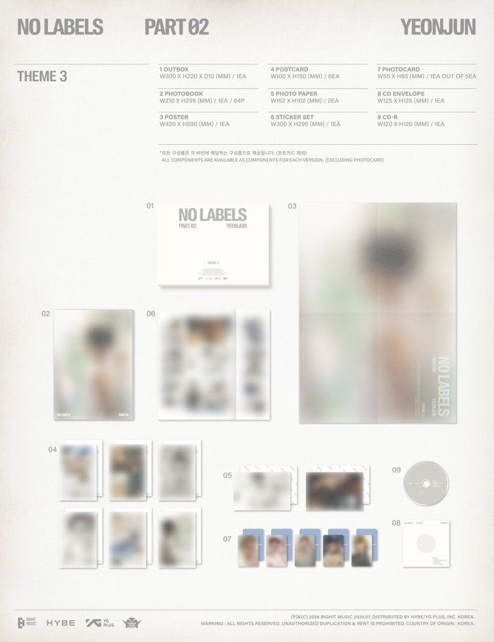 [B2B] YEONJUN - NO LABELS: PART 02 (3 Ver. Available) / (3종) 연준 (YEONJUN) - NO LABELS: PART 02